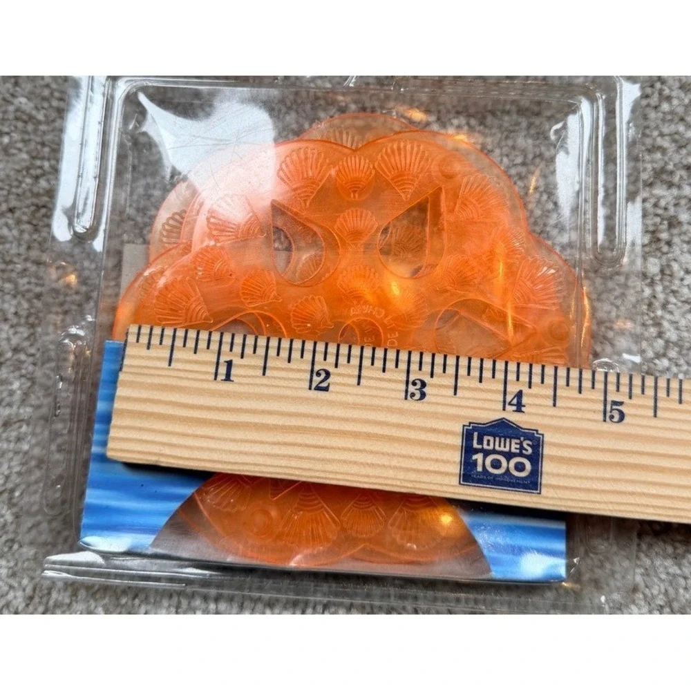 3pc Orange Seashell Bathtub Appliques Non-Slip Vinyl by Ocean Desert Sales